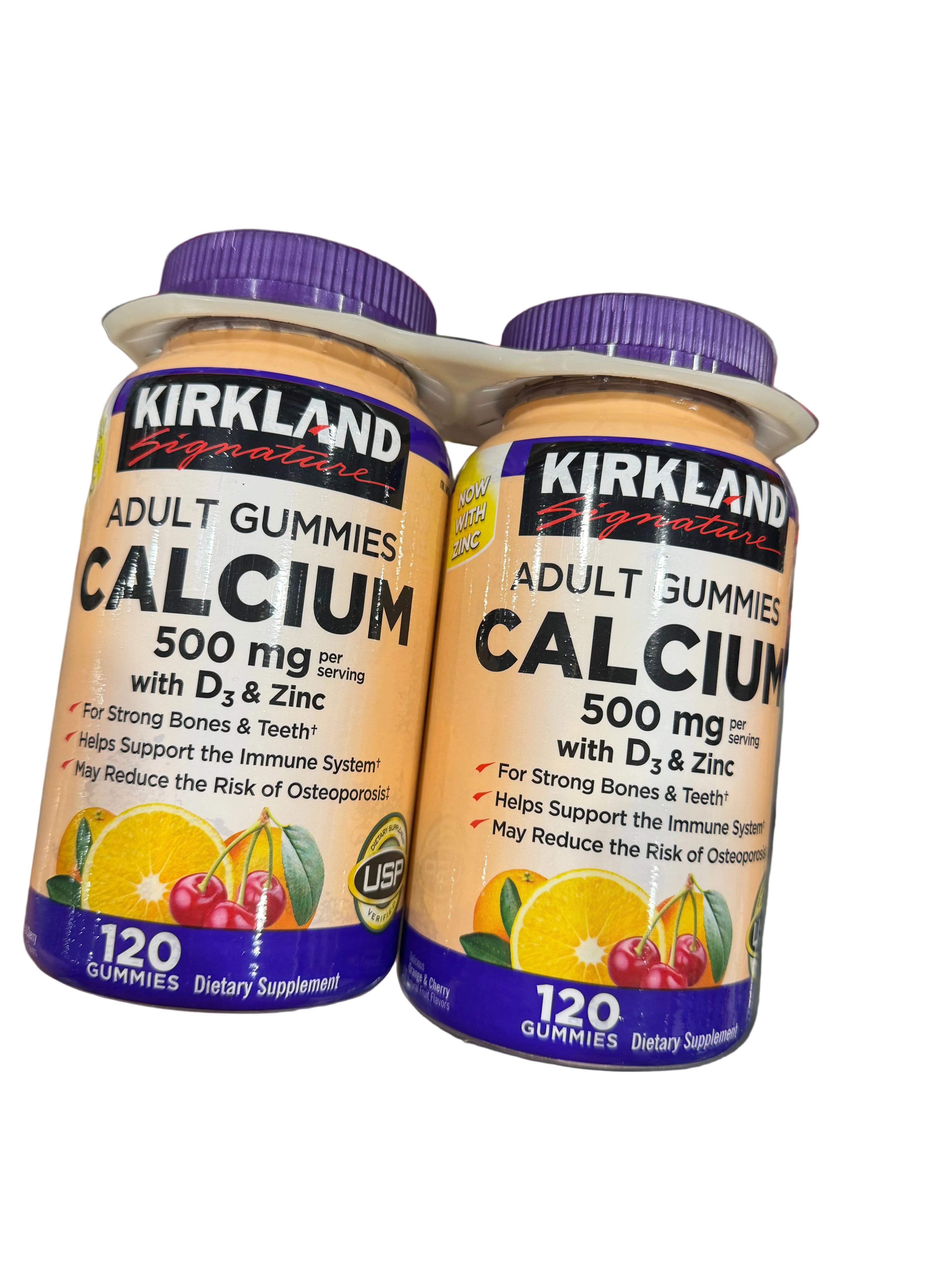 Kirkland Signature Adult Gummies Calcium 500mg (120 Gummies)