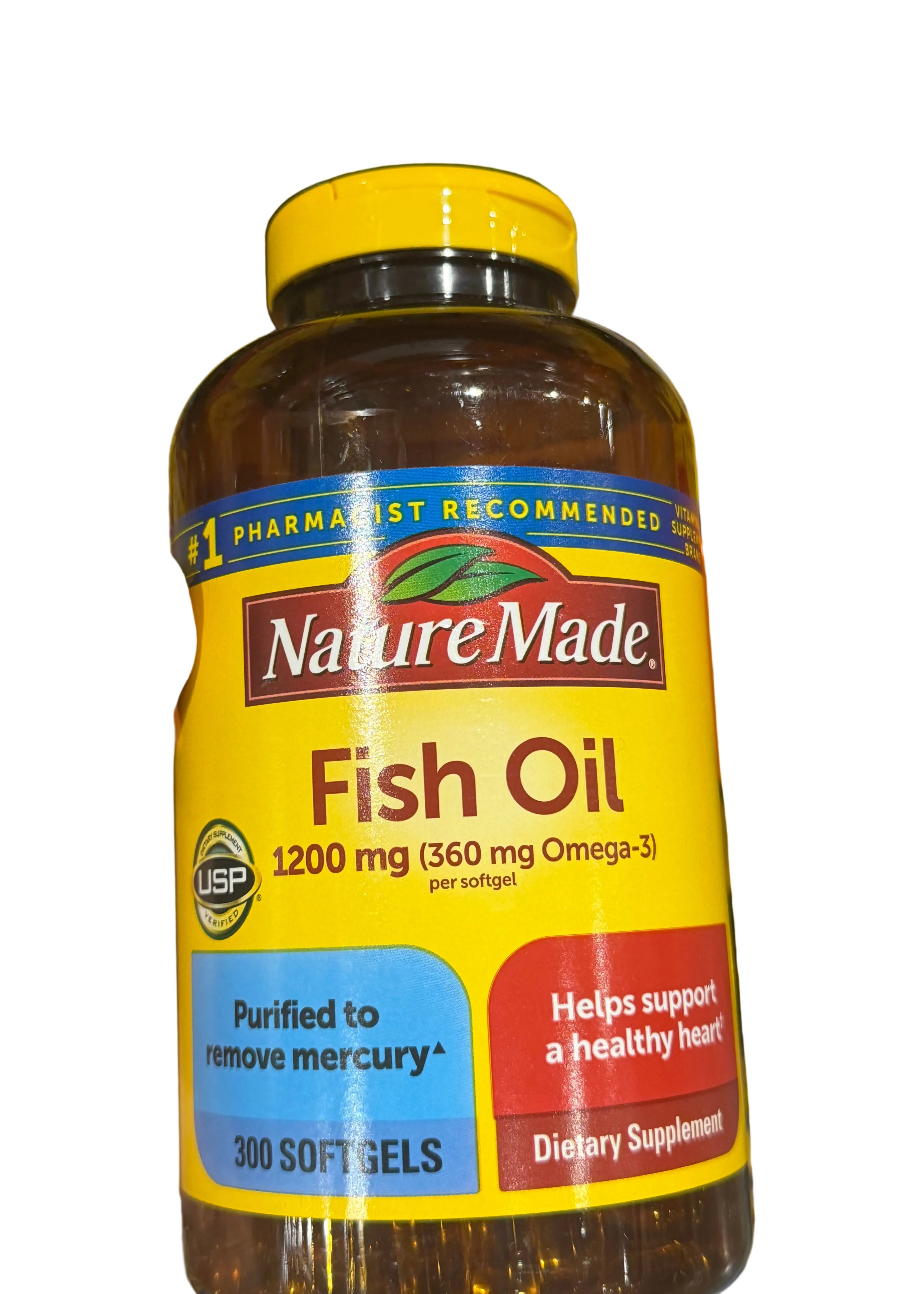 Nature Made Fish Oil 1200mg with 300mg Omega-3 (300 Softgels)